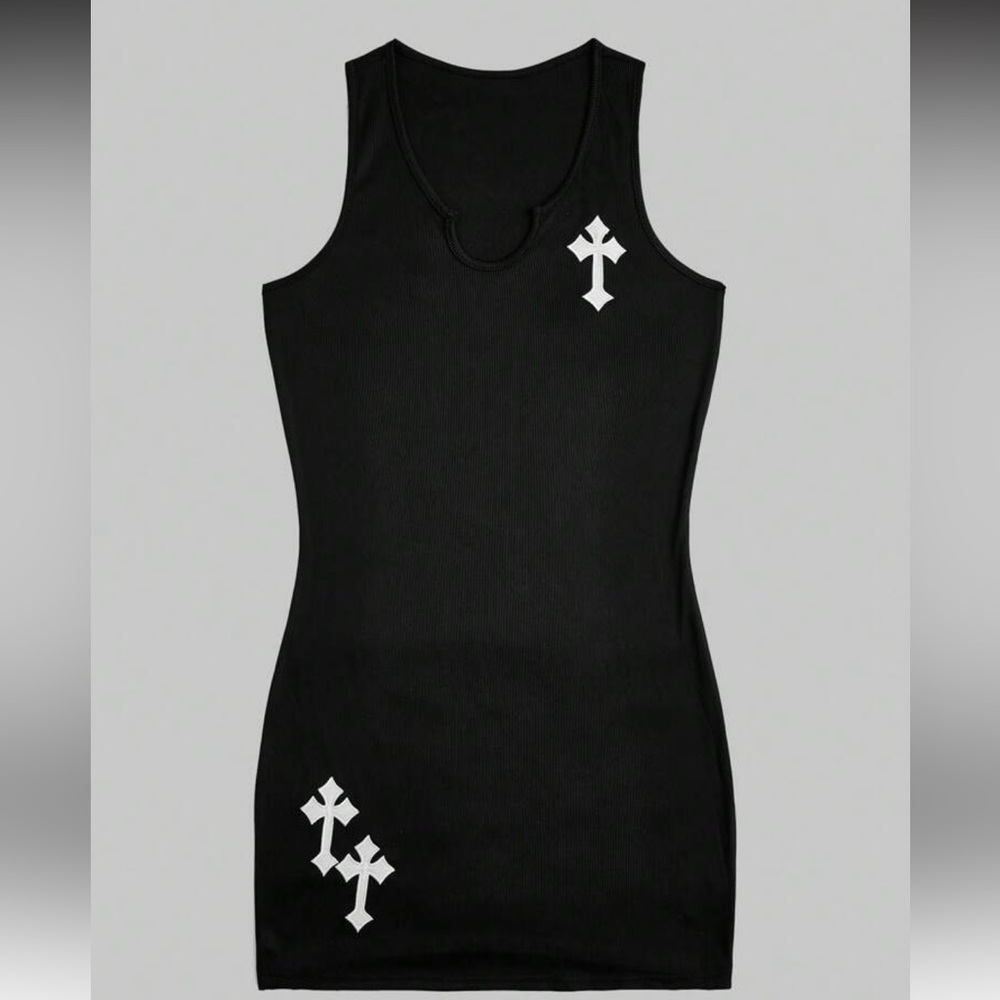 SHEIN Black Fitted Sleeveless Mini Dress